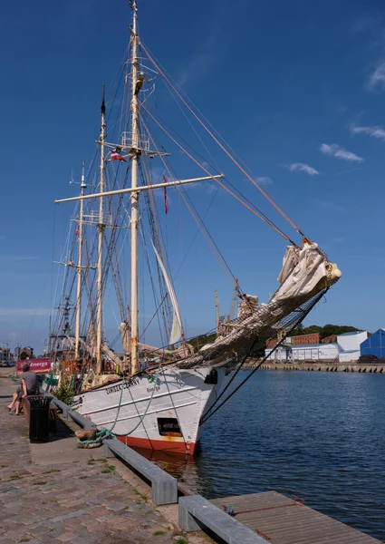 Liepaja Latvia August 2019 Zawisza Czarny Sailing Vessel Liepaja Harbour — Stock Photo, Image