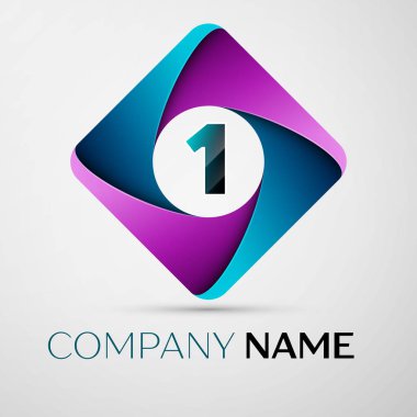 Renkli rhombus numaralı vektör logo simge. Tasarımınız için vektör şablonu