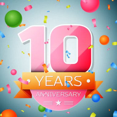 On yıl yıldönümü kutlama arka plan. Yıldönümü şerit