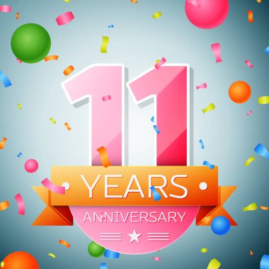 On bir yıl yıldönümü kutlama arka plan. Yıldönümü şerit