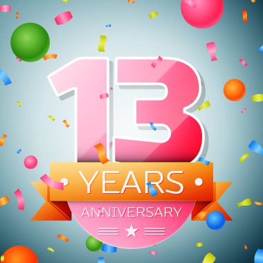 On üç yıl yıldönümü kutlama arka plan. Yıldönümü şerit