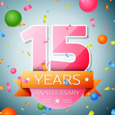 On beş yıl yıldönümü kutlama arka plan. Yıldönümü şerit