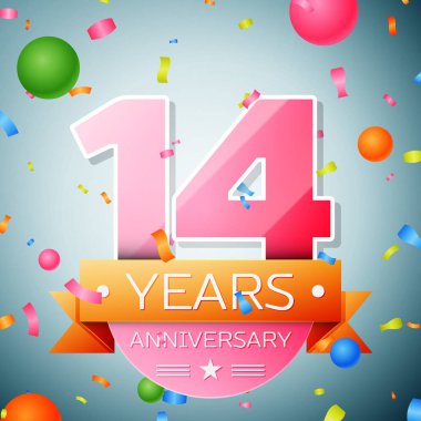 On dört yıl yıldönümü kutlama arka plan. Yıldönümü şerit