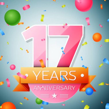 On yedi yıl yıldönümü kutlama arka plan. Yıldönümü şerit