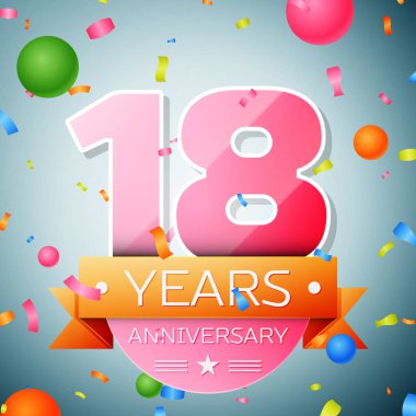 On sekiz yıl yıldönümü kutlama arka plan. Yıldönümü şerit