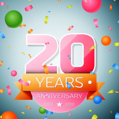 Yirmi yıl yıldönümü kutlama arka plan. Yıldönümü şerit