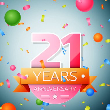 Yirmi bir yıl yıldönümü kutlama arka plan. Yıldönümü şerit