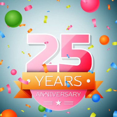 Yirmi beş yıl yıldönümü kutlama arka plan. Yıldönümü şerit