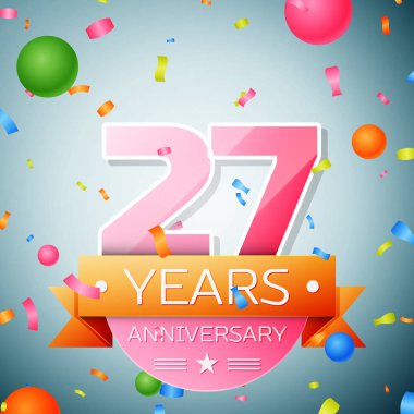 Yirmi yedi yıl yıldönümü kutlama arka plan. Yıldönümü şerit