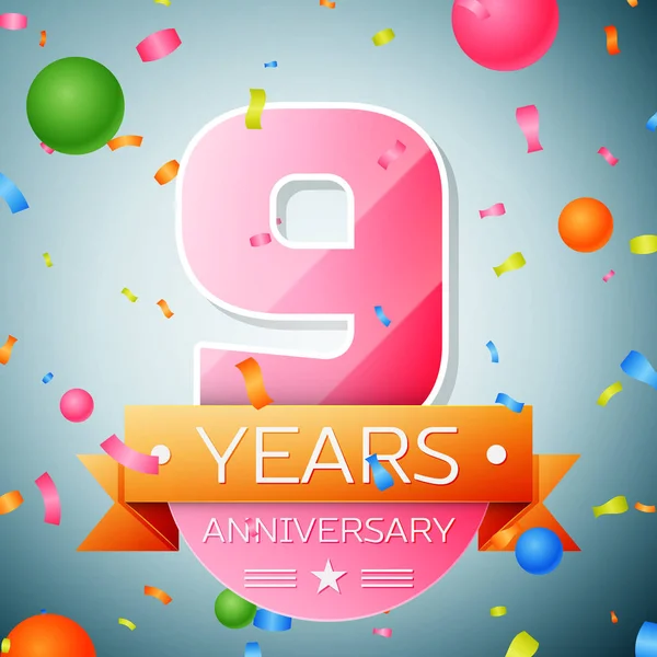 Dokuz yıl yıldönümü kutlama arka plan. Yıldönümü şerit