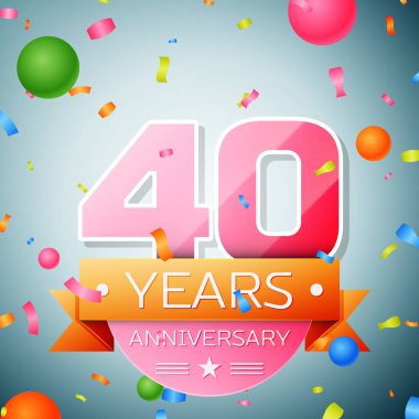 Kırk yıl yıldönümü kutlama arka plan. Yıldönümü şerit