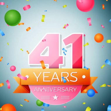 Kırk bir yıl yıldönümü kutlama arka plan. Yıldönümü şerit