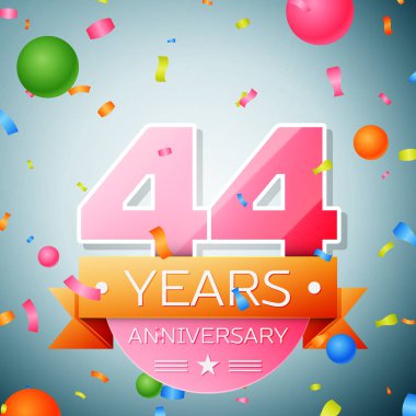 Kırk dört yıl yıldönümü kutlama arka plan. Yıldönümü şerit