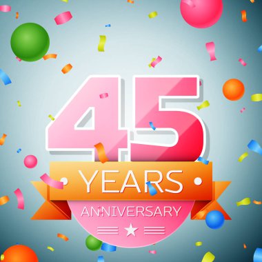 Kırk beş yıl yıldönümü kutlama arka plan. Yıldönümü şerit