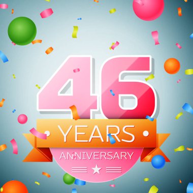 Kırk altı yıl yıldönümü kutlama arka plan. Yıldönümü şerit