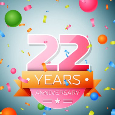 Yirmi iki yıl yıldönümü kutlama arka plan. Yıldönümü şerit