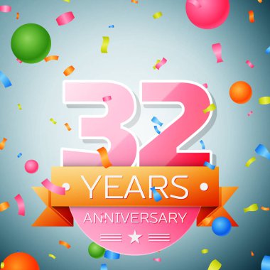 Otuz iki yıl yıldönümü kutlama arka plan. Yıldönümü şerit