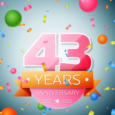 Kırk üç yıl yıldönümü kutlama arka plan. Yıldönümü şerit