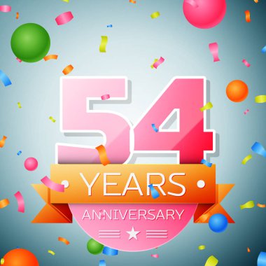 Elli dört yıl yıldönümü kutlama arka plan. Yıldönümü şerit