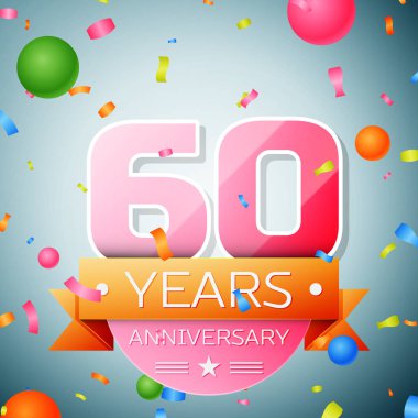 Altmış yıl yıldönümü kutlama arka plan. Yıldönümü şerit