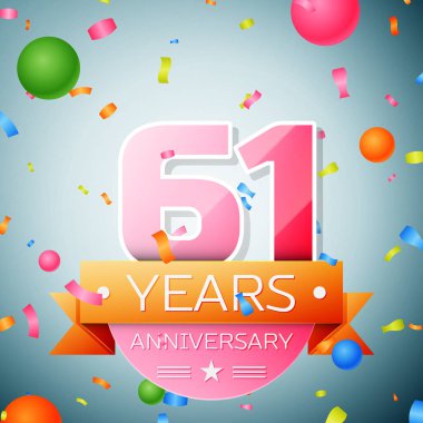 Altmış bir yıl yıldönümü kutlama arka plan. Yıldönümü şerit