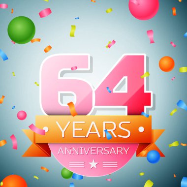 Altmış dört yıl yıldönümü kutlama arka plan. Yıldönümü şerit
