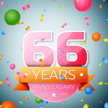 Altmış altı yıl yıldönümü kutlama arka plan. Yıldönümü şerit