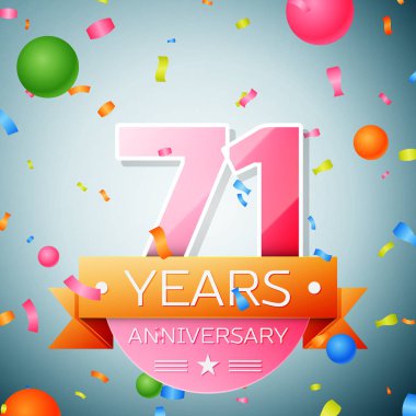 Yetmiş bir yıl yıldönümü kutlama arka plan. Yıldönümü şerit