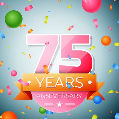 Yetmiş beş yıl yıldönümü kutlama arka plan. Yıldönümü şerit