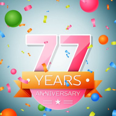 Yetmiş Yedi yıl yıldönümü kutlama arka plan. Yıldönümü şerit