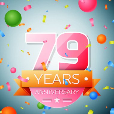Yetmiş dokuz yıl yıldönümü kutlama arka plan. Yıldönümü şerit
