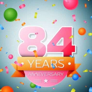 Seksen dört yıl yıldönümü kutlama arka plan. Yıldönümü şerit