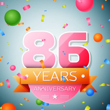 Seksen altı yıl yıldönümü kutlama arka plan. Yıldönümü şerit