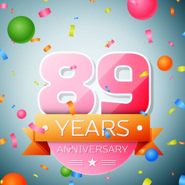 Seksen dokuz yıl yıldönümü kutlama arka plan. Yıldönümü şerit