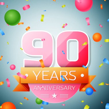 Doksan yıl yıldönümü kutlama arka plan. Yıldönümü şerit