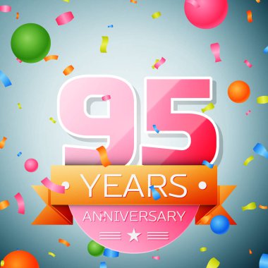 Doksan beş yıl yıldönümü kutlama arka plan. Yıldönümü şerit