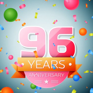 Doksan altı yıl yıldönümü kutlama arka plan. Yıldönümü şerit