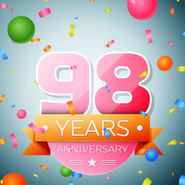 Doksan sekiz yıl yıldönümü kutlama arka plan. Yıldönümü şerit