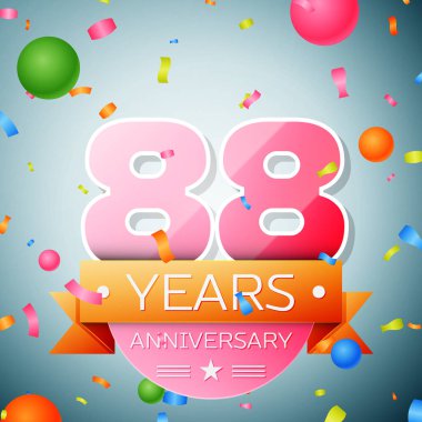 Seksen sekiz yıl yıldönümü kutlama arka plan. Yıldönümü şerit