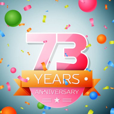 Yetmiş üç yıl yıldönümü kutlama arka plan. Yıldönümü şerit