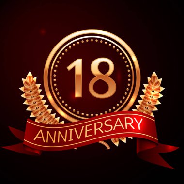 On sekiz yıl yıldönümü kutlamaları altın yüzük ve kurdele ile.