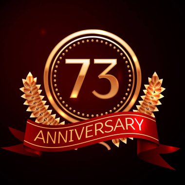 Altın yüzük ve kurdele ile yetmiş üç yıl yıldönümü kutlama.