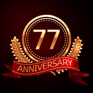 Altın yüzük ve kurdele ile yetmiş yedi yıl yıldönümü kutlama.