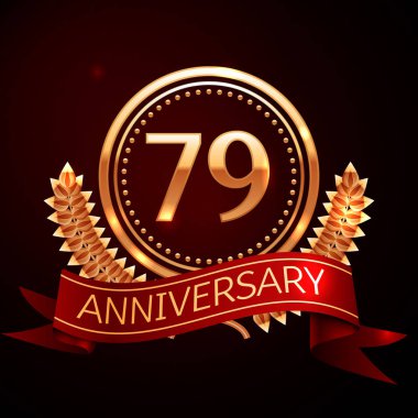 Altın yüzük ve kurdele ile yetmiş dokuz yıl yıldönümü kutlama.