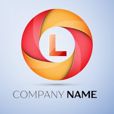 L harfi daire renkli logo. Tasarımınız için vektör şablonu