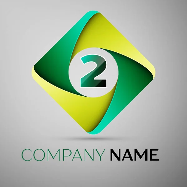 Twee nummeren kleurrijke logo in het rhombus. Vector sjabloon voor uw ontwerp — Stockvector