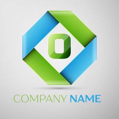 Renkli rhombus O harfi vektör logo simge. Tasarımınız için vektör şablonu