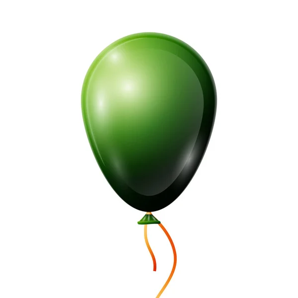 Globo verde realista con cinta aislada sobre fondo blanco. Ilustración vectorial de globo brillante de colores brillantes — Archivo Imágenes Vectoriales
