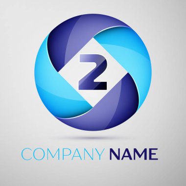 İki renkli logo daire içinde numara. Tasarımınız için vektör şablonu
