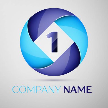 Daire bir numara renkli logo. Tasarımınız için vektör şablonu